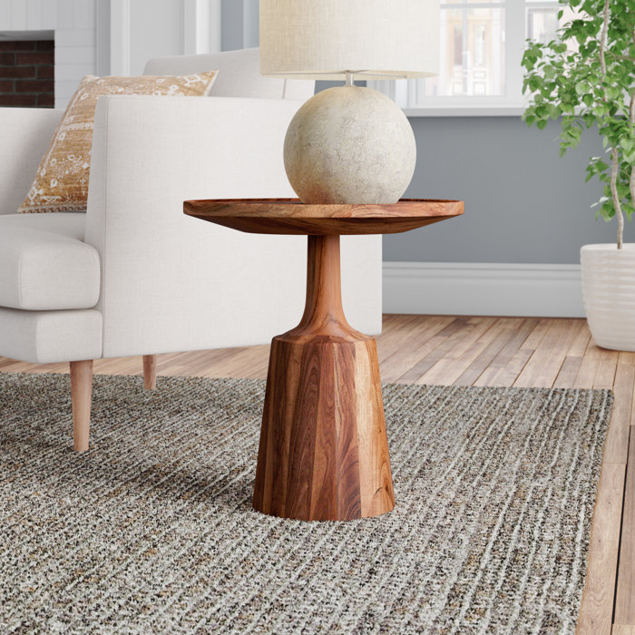 Solid Wood Drum End Table Joss & Main